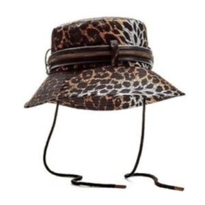 Jeremy Scott Waterproof Leopard Print Bucket Hat Rain Hat